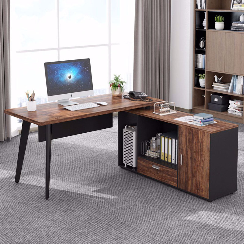 17 Stories Cruise Reversible LShape Desk Wayfair